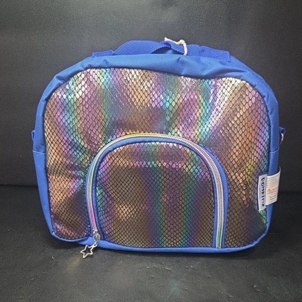 Pomkinz Pet Pals 5-Piece Plush Toy Set with Iridescent Blue‎ Carrying Case Bag